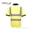 قميص بولو سريع الجفاف أصفر اللون عاكس للأمان